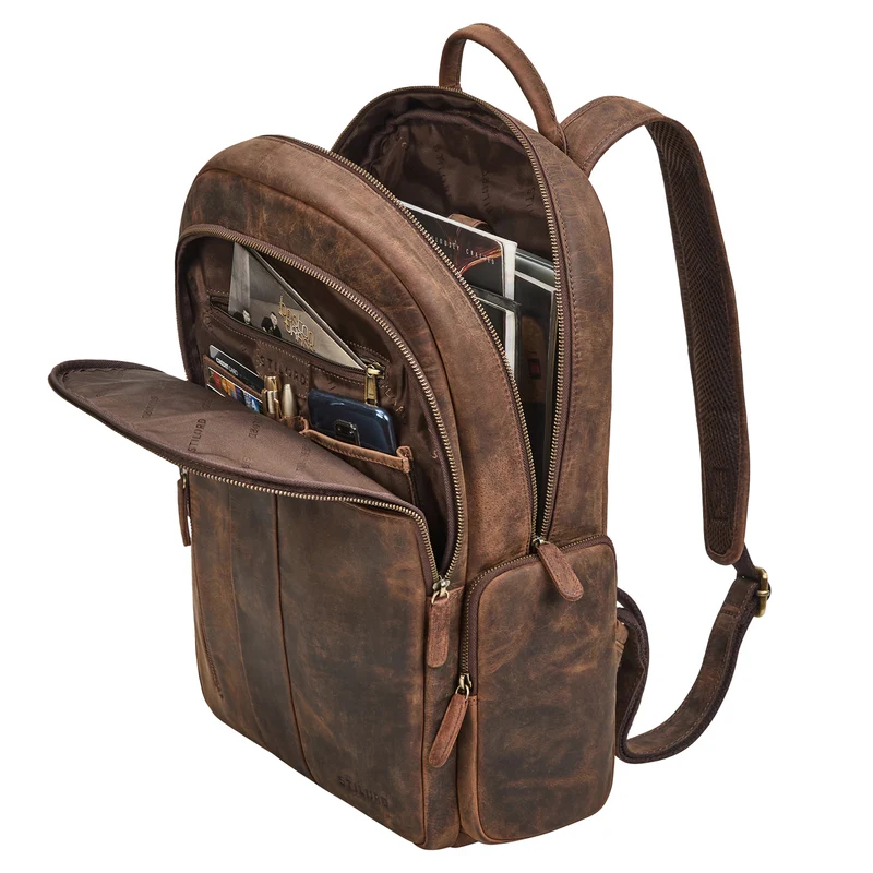 "Gregor" Moderner Rucksack Leder Damen & Herren Groß 13 - 13,3 Zoll