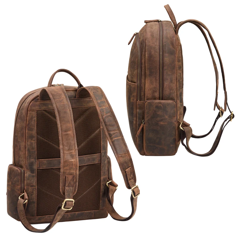 "Gregor" Moderner Rucksack Leder Damen & Herren Groß 13 - 13,3 Zoll