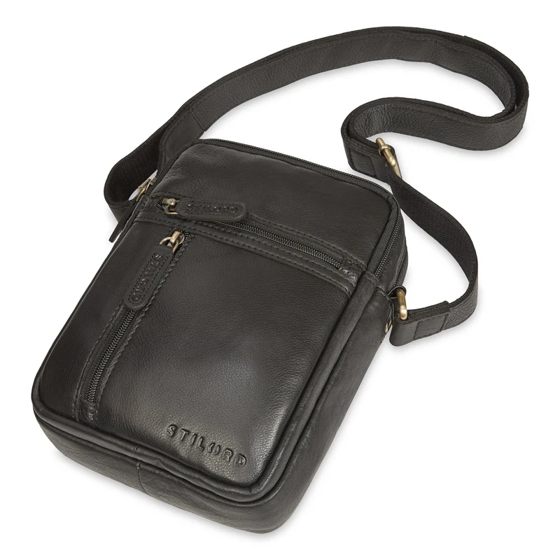 "Zelus" Elegante Schultertasche Herren Leder Klein