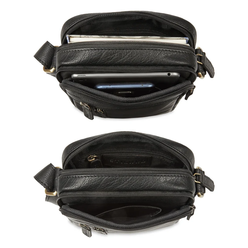 "Zelus" Elegante Schultertasche Herren Leder Klein