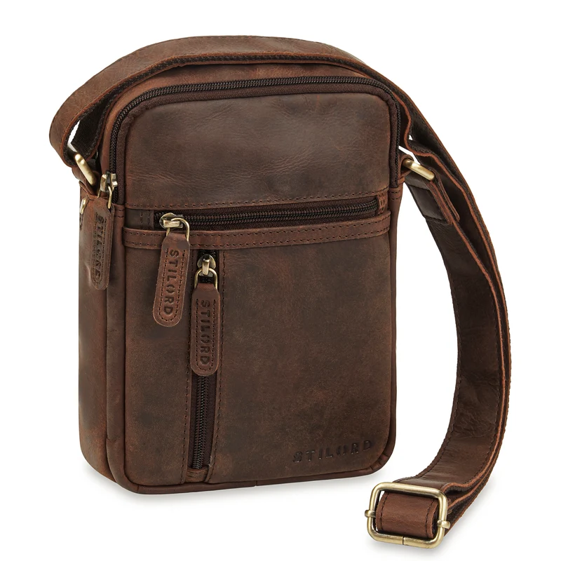 "Zelus" Elegante Schultertasche Herren Leder Klein