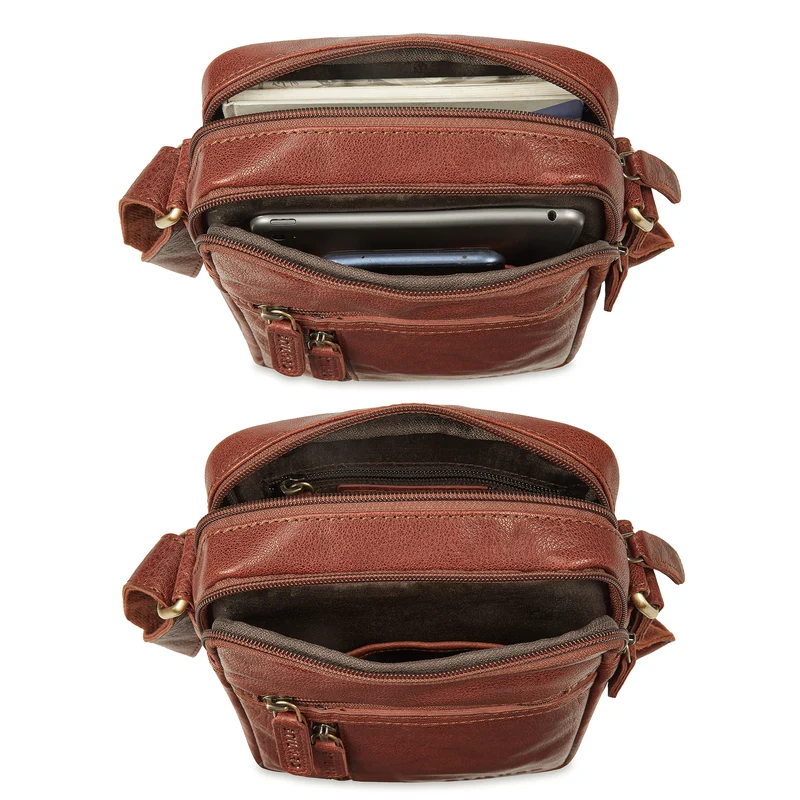 "Zelus" Elegante Schultertasche Herren Leder Klein