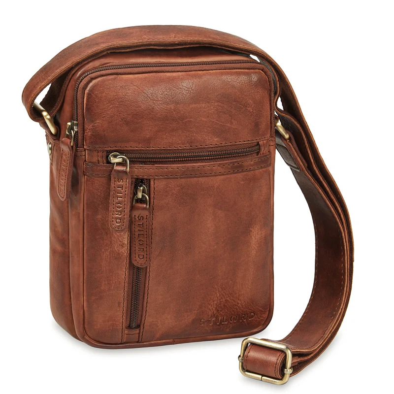 "Zelus" Elegante Schultertasche Herren Leder Klein
