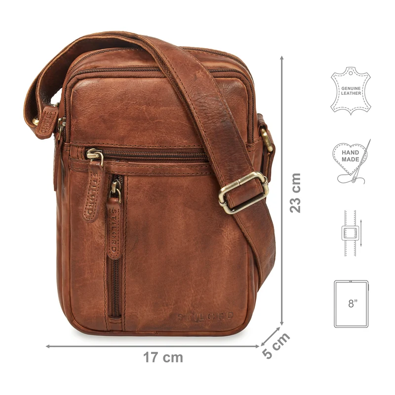 "Zelus" Elegante Schultertasche Herren Leder Klein