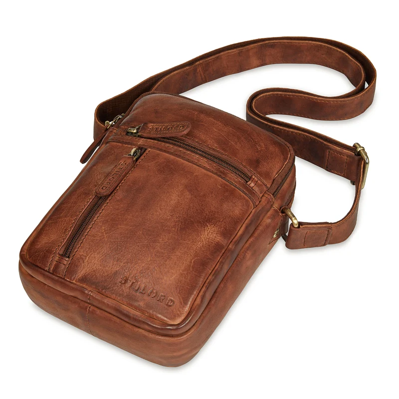 "Zelus" Elegante Schultertasche Herren Leder Klein
