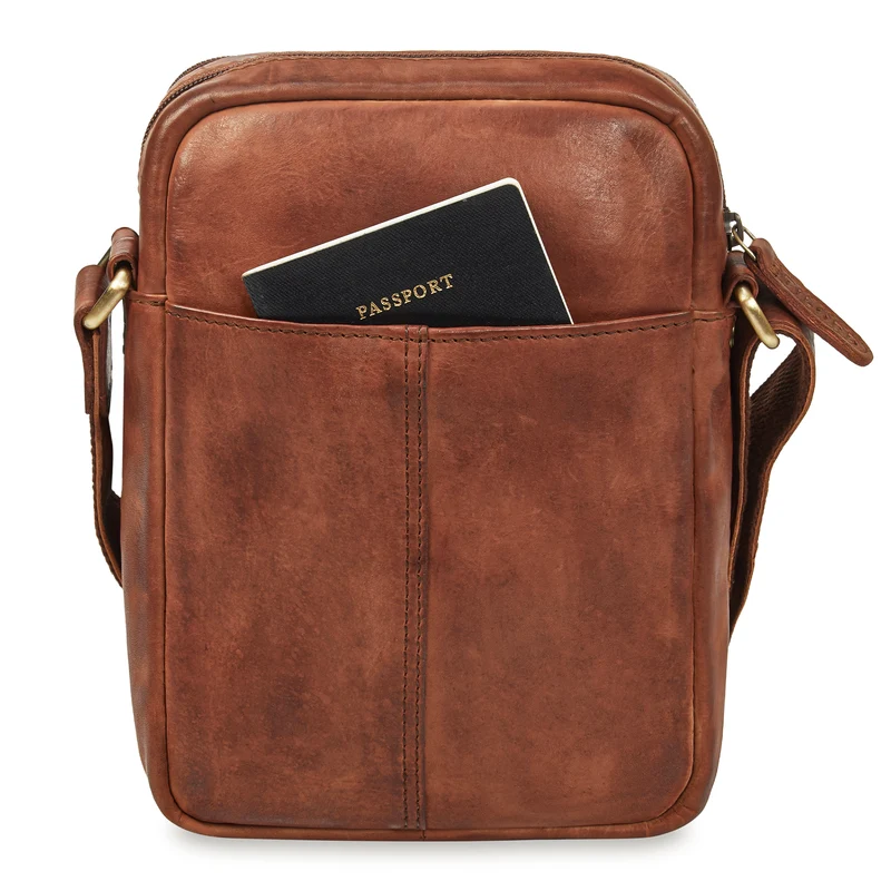 "Zelus" Elegante Schultertasche Herren Leder Klein