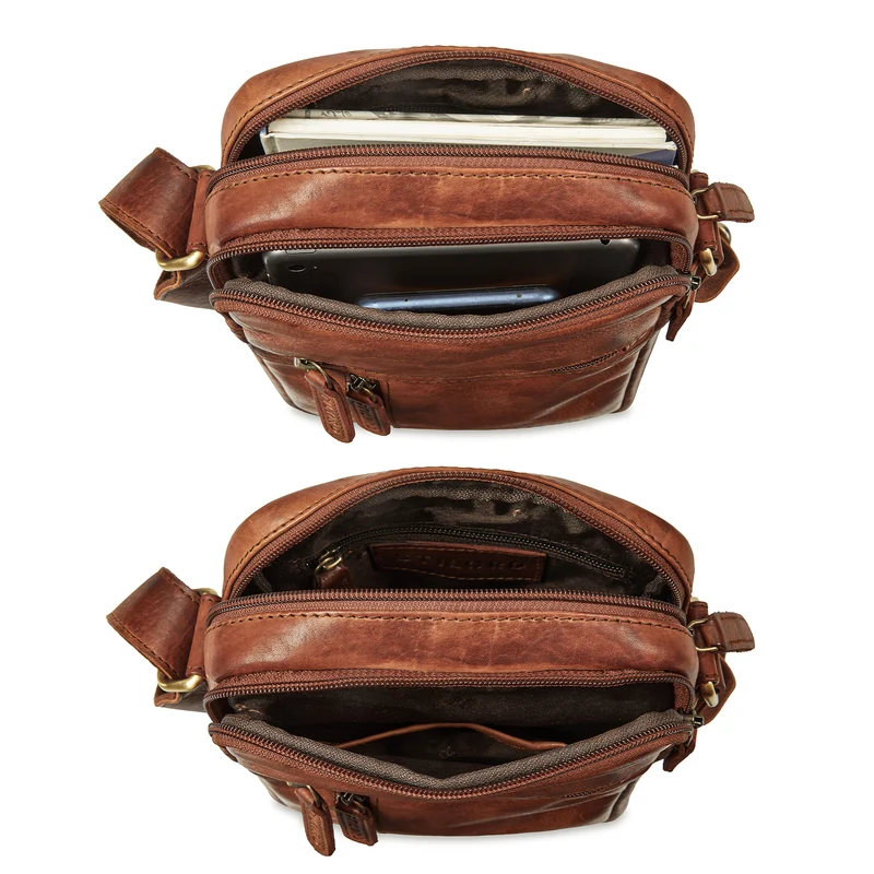 "Zelus" Elegante Schultertasche Herren Leder Klein