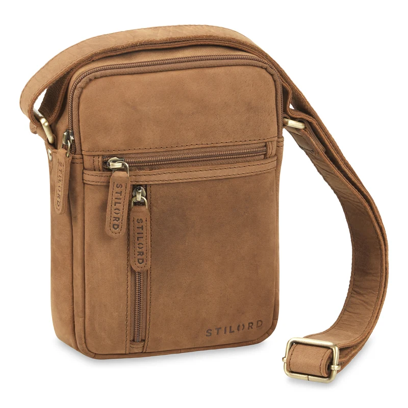"Zelus" Elegante Schultertasche Herren Leder Klein