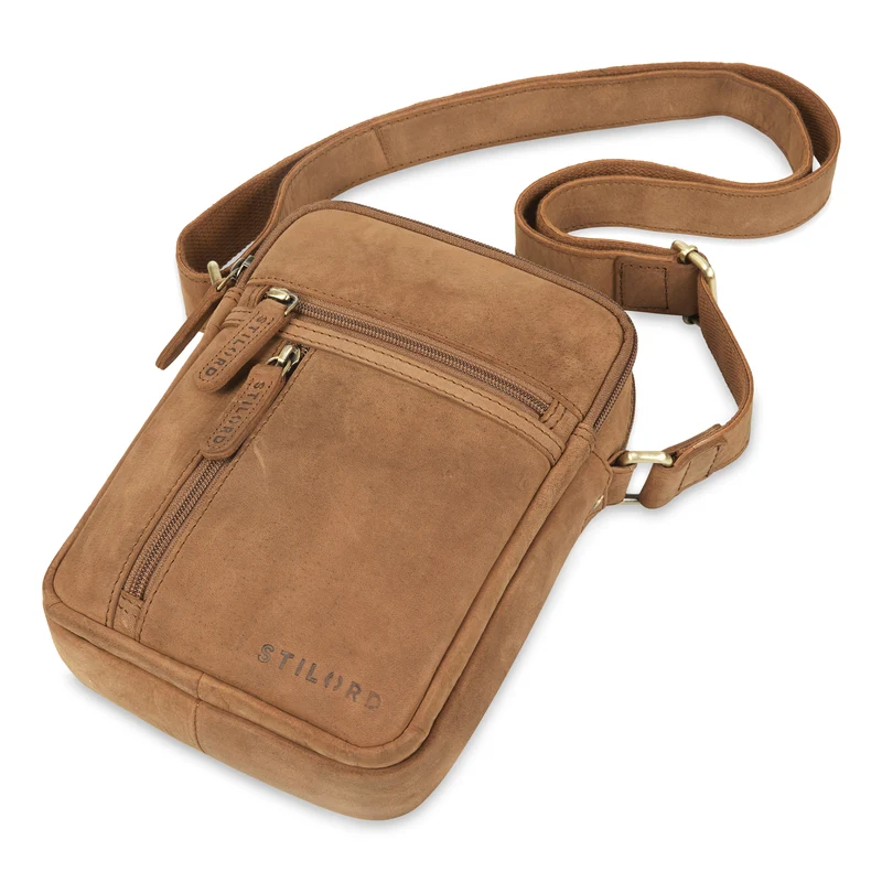"Zelus" Elegante Schultertasche Herren Leder Klein