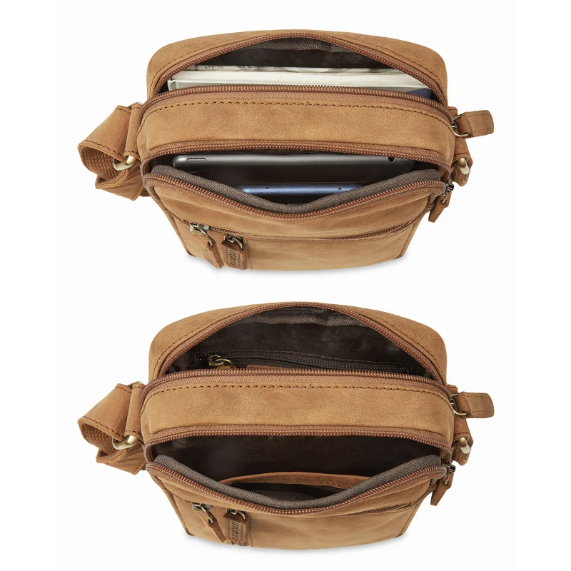 "Zelus" Elegante Schultertasche Herren Leder Klein