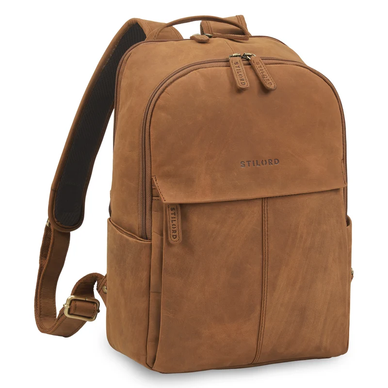 "Marino" Leder Rucksack Damen und Herren Laptopfach 13 - 14