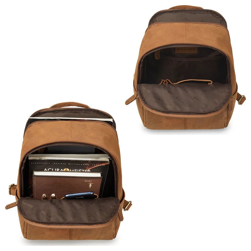 "Marino" Leder Rucksack Damen und Herren Laptopfach 13 - 14