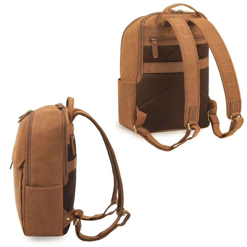 "Marino" Leder Rucksack Damen und Herren Laptopfach 13 - 14