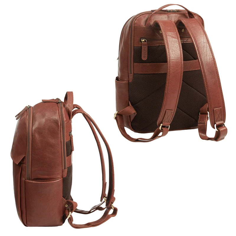 "Marino" Leder Rucksack Damen und Herren Laptopfach 13 - 14