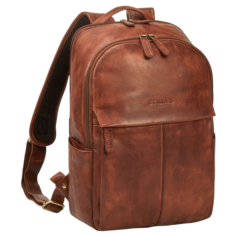 "Marino" Leder Rucksack Damen und Herren Laptopfach 13 - 14
