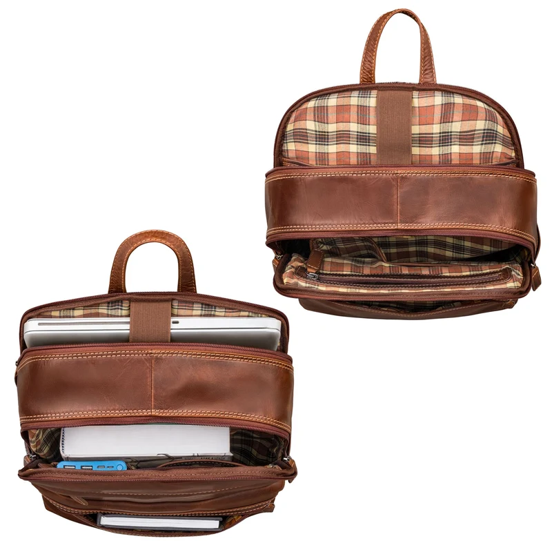 "Gunnar" Großer Echtleder Business Rucksack 15.6 Zoll für Damen