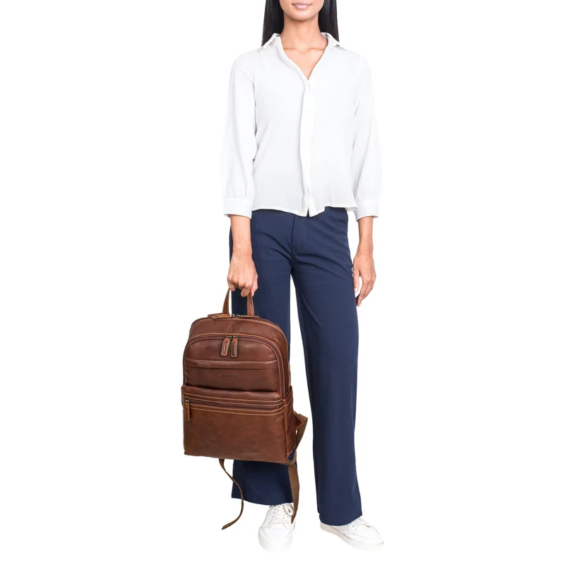 "Gunnar" Großer Echtleder Business Rucksack 15.6 Zoll für Damen