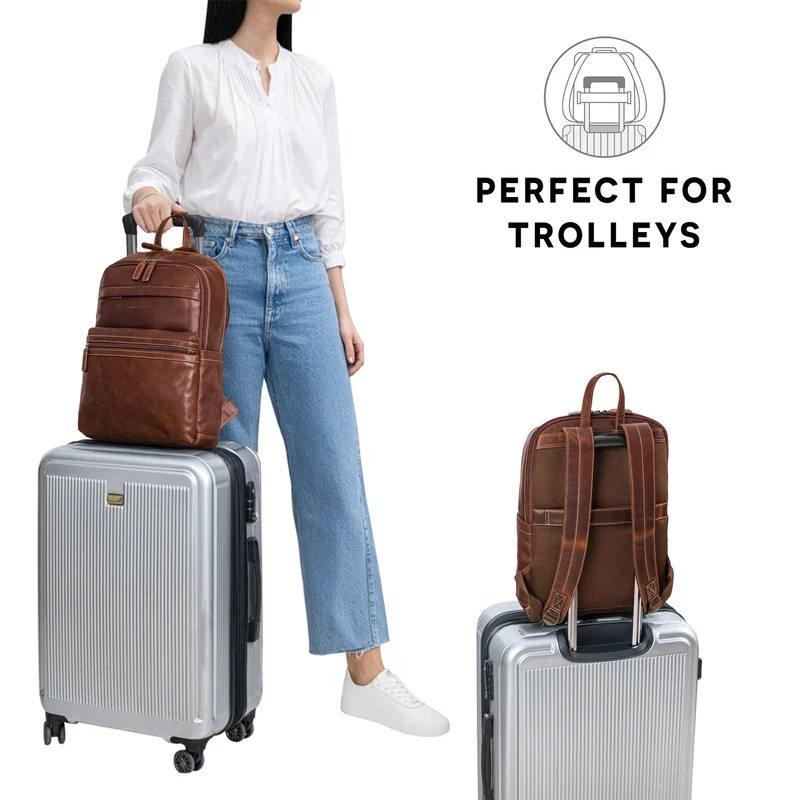 "Gunnar" Großer Echtleder Business Rucksack 15.6 Zoll für Damen