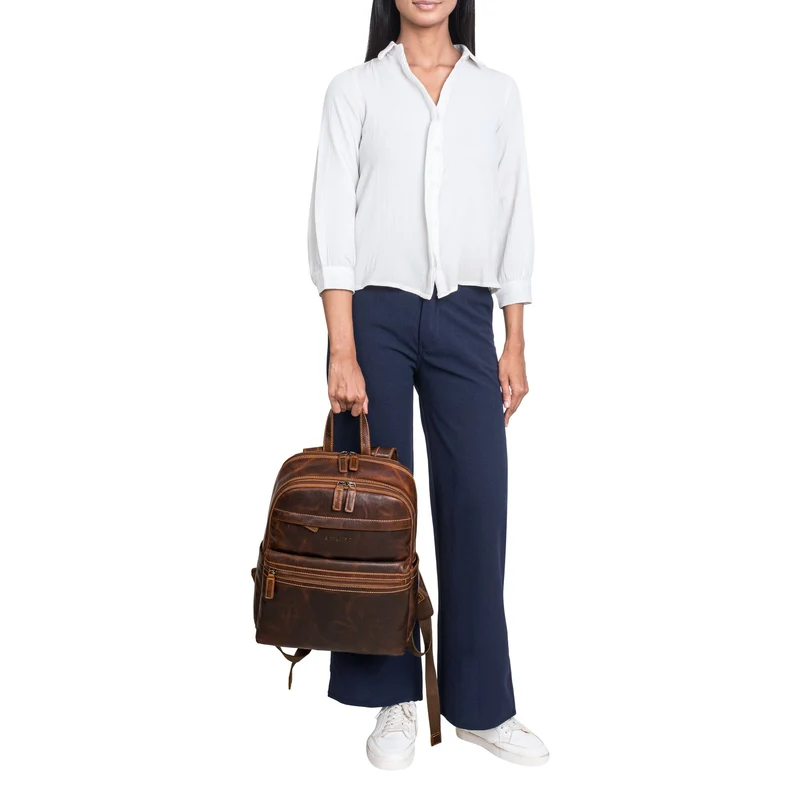 "Gunnar" Großer Echtleder Business Rucksack 15.6 Zoll für Damen
