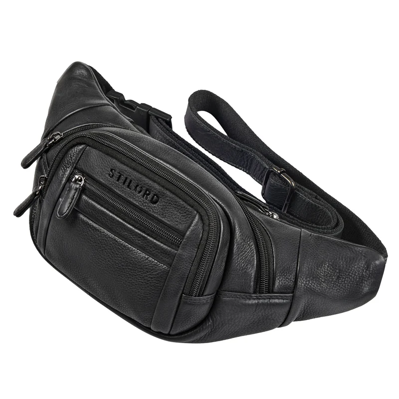 "Dublin" Stilvolle Bauchtasche Herren Leder Groß mit vielen Fächern