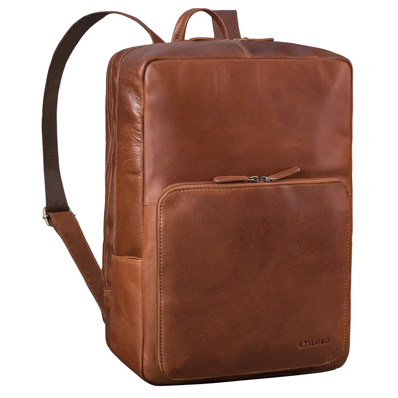 "Nicolo" XXL Business Rucksack Herren Leder Laptoprucksack 17 Zoll