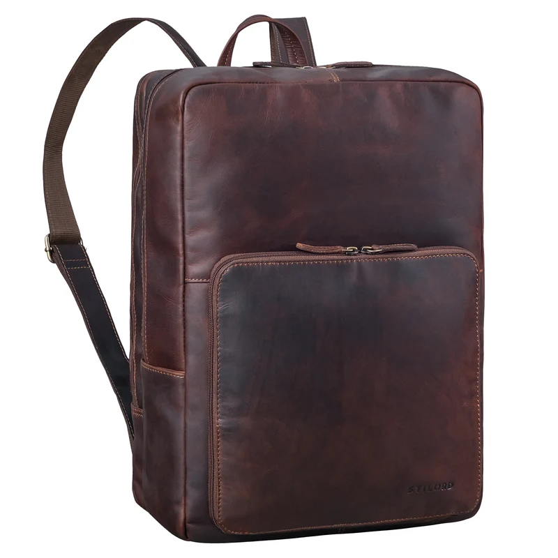 "Nicolo" XXL Business Rucksack Herren Leder Laptoprucksack 17 Zoll