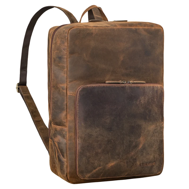 "Nicolo" XXL Business Rucksack Herren Leder Laptoprucksack 17 Zoll