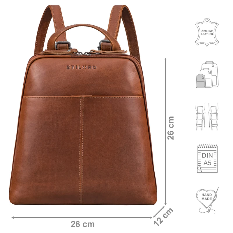 "Nayla" Kleiner Lederrucksack Damen Echtleder Daypack Frauen Rucksack