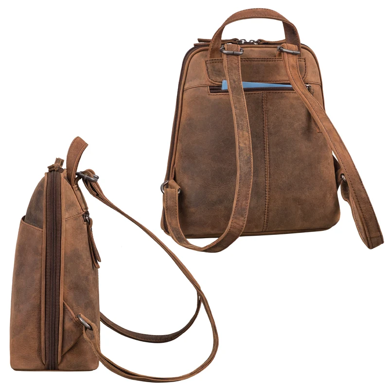"Nayla" Kleiner Lederrucksack Damen Echtleder Daypack Frauen Rucksack