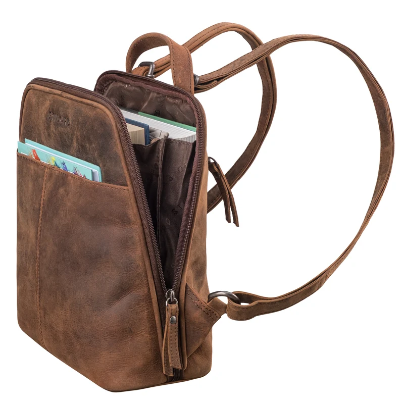 "Nayla" Kleiner Lederrucksack Damen Echtleder Daypack Frauen Rucksack
