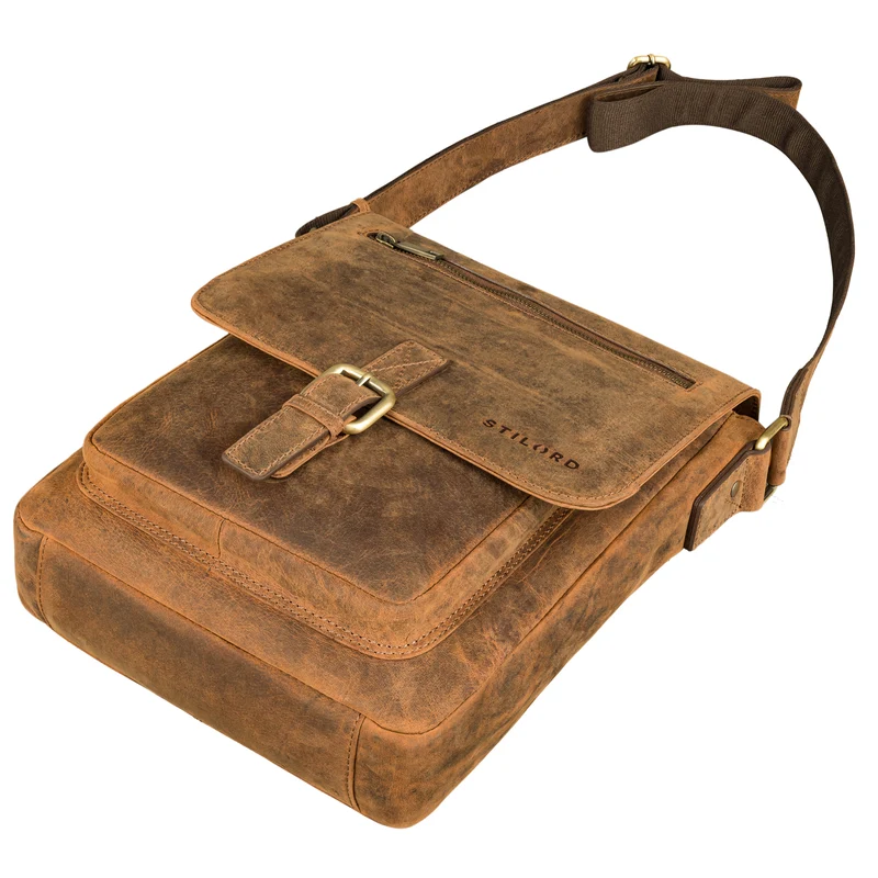 "Renato" Klassische Ledertasche Herren Umhängetasche Tablet 11 Zoll