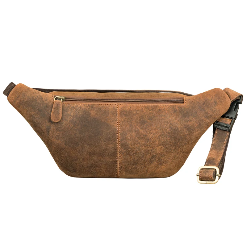 "Raven" Stylishe Männer Bauchtasche Damen Leder Gürteltasche Groß