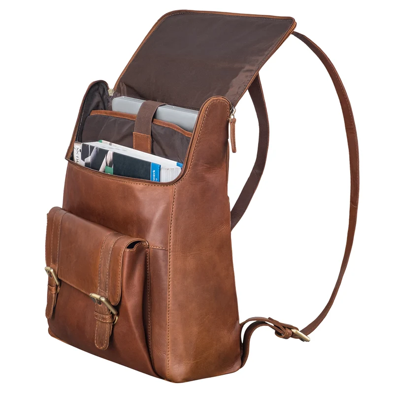 "Rosalia" Großer Lederrucksack Damen Echtleder Laptop 15,6 Zoll