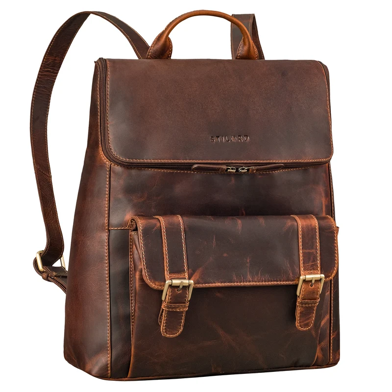 "Rosalia" Großer Lederrucksack Damen Echtleder Laptop 15,6 Zoll
