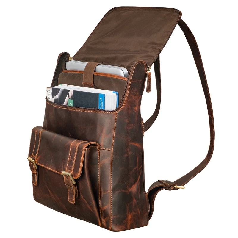 "Rosalia" Großer Lederrucksack Damen Echtleder Laptop 15,6 Zoll