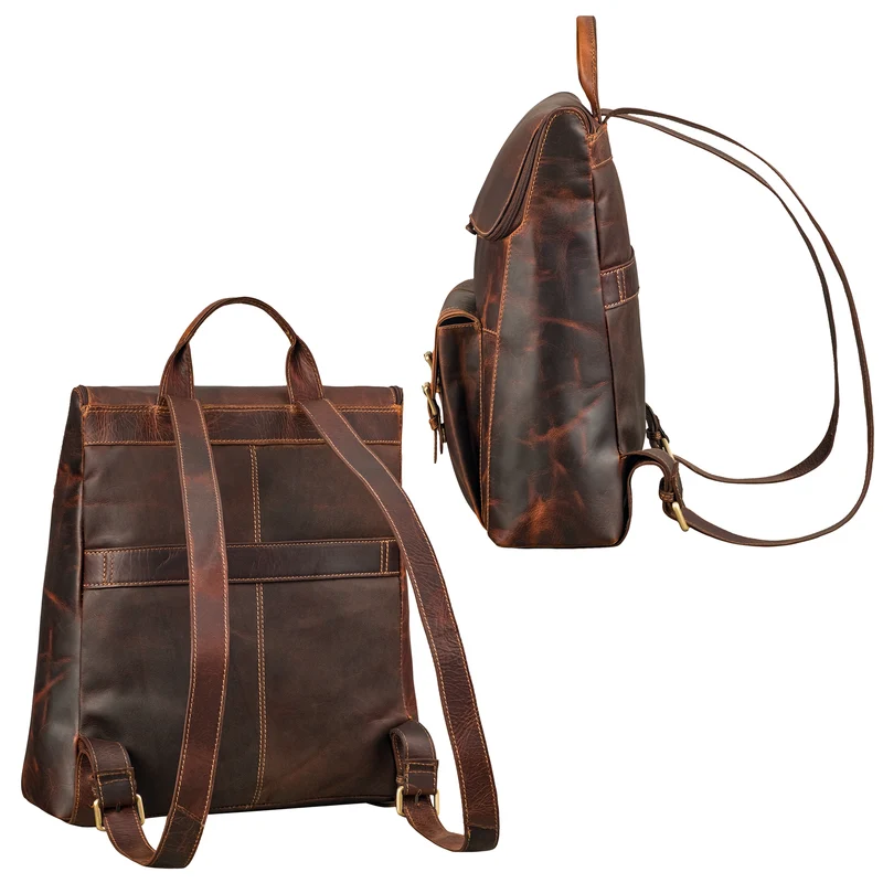 "Rosalia" Großer Lederrucksack Damen Echtleder Laptop 15,6 Zoll