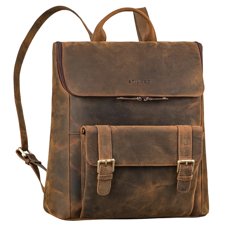 "Rosalia" Großer Lederrucksack Damen Echtleder Laptop 15,6 Zoll