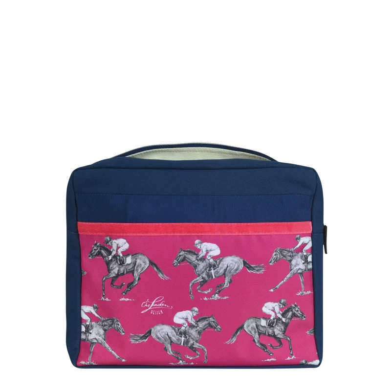 Kulturtasche -L- Pferdestärken Navy & Pink