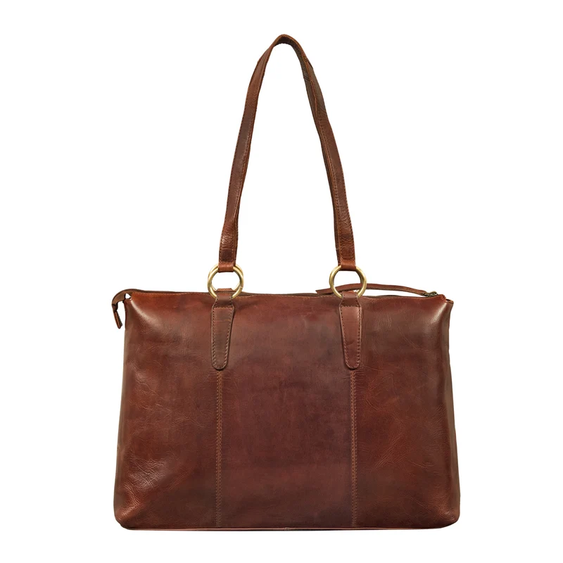 "Pelin" Große Shopper Echt Leder mit vielen Fächern Damen 16 Zoll