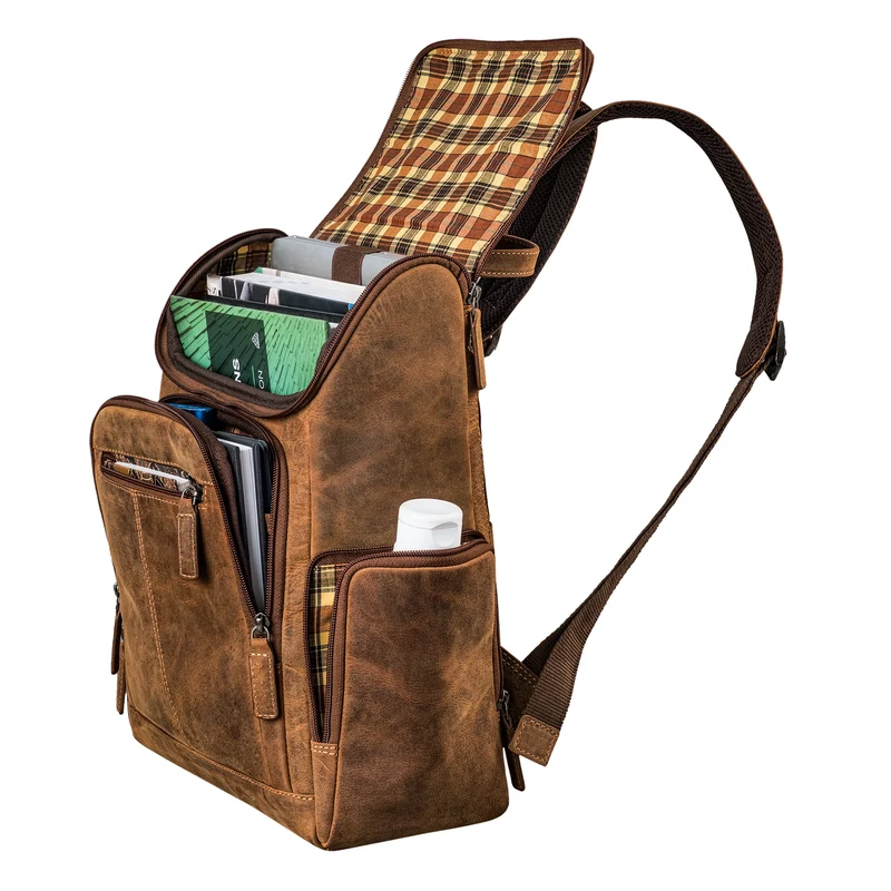 "Giacomo" Business Rucksack Leder Laptopfach 13 - 14 Zoll Herren Damen