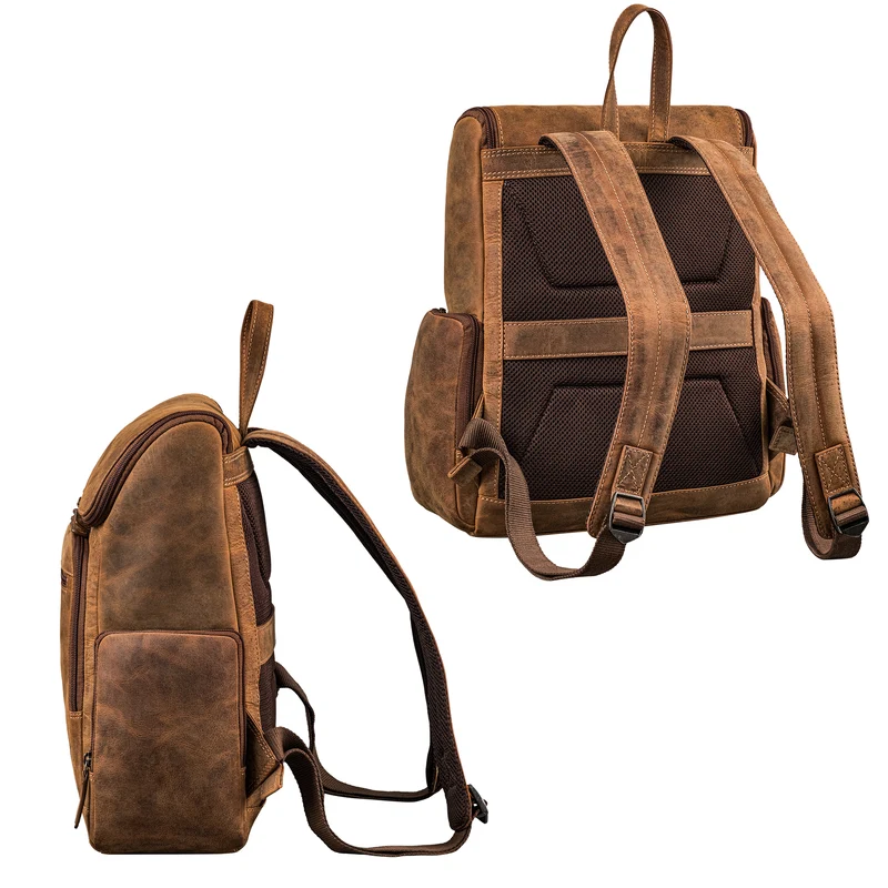 "Giacomo" Business Rucksack Leder Laptopfach 13 - 14 Zoll Herren Damen