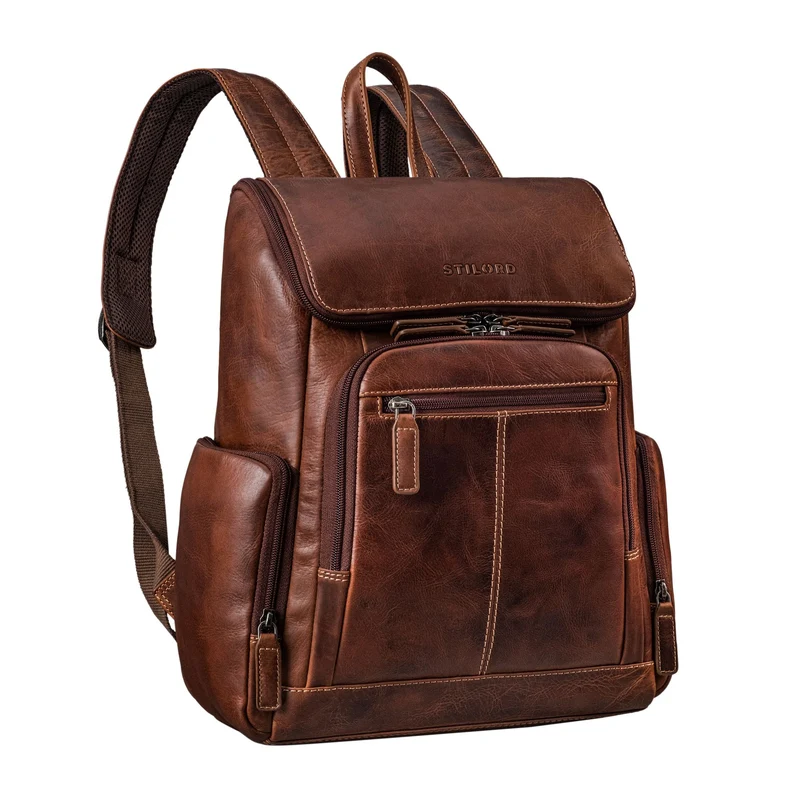 "Giacomo" Business Rucksack Leder Laptopfach 13 - 14 Zoll Herren Damen