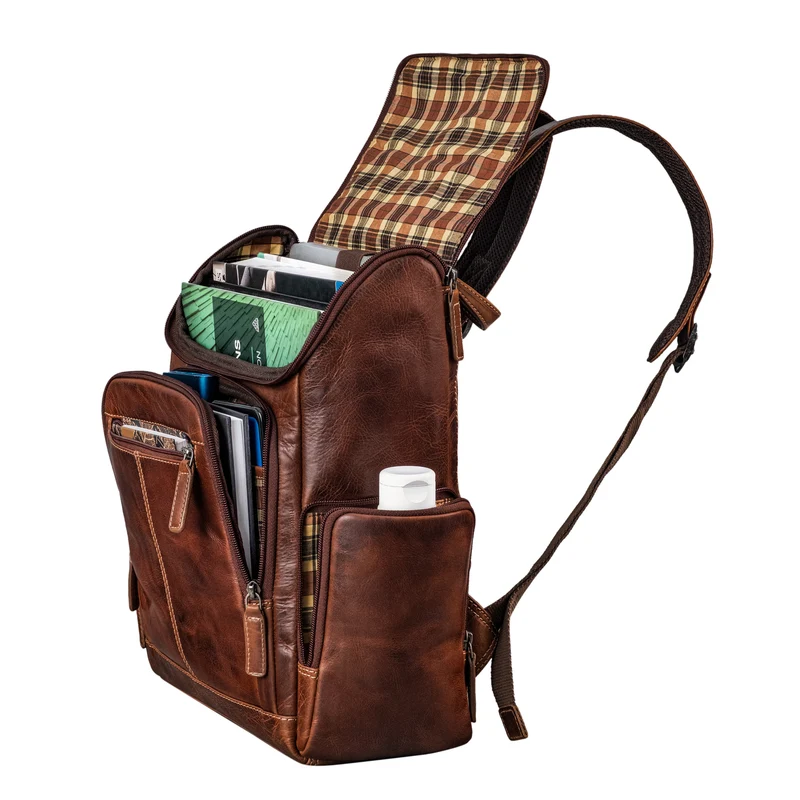 "Giacomo" Business Rucksack Leder Laptopfach 13 - 14 Zoll Herren Damen