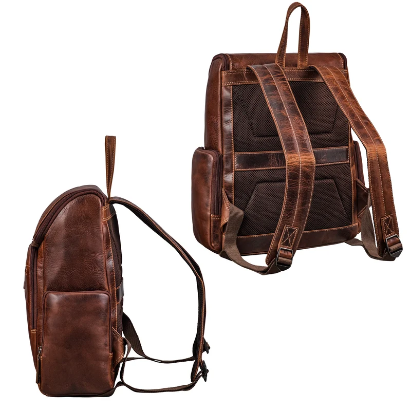 "Giacomo" Business Rucksack Leder Laptopfach 13 - 14 Zoll Herren Damen
