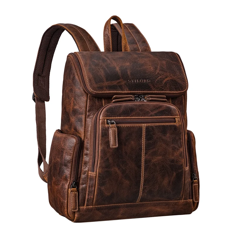 "Giacomo" Business Rucksack Leder Laptopfach 13 - 14 Zoll Herren Damen