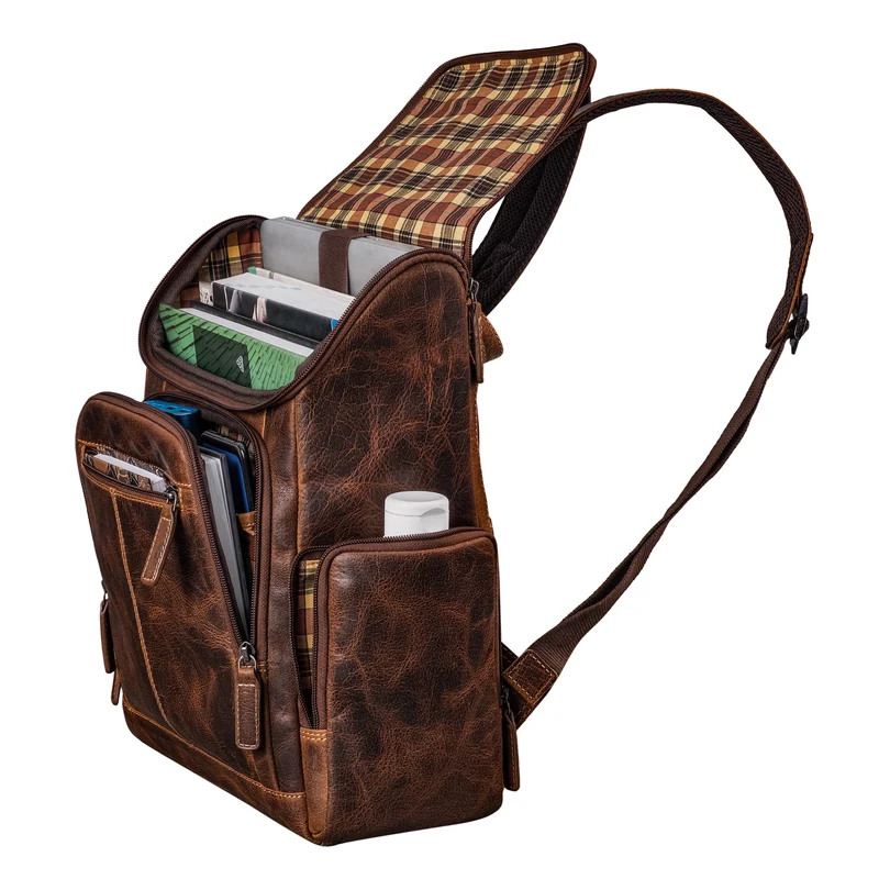 "Giacomo" Business Rucksack Leder Laptopfach 13 - 14 Zoll Herren Damen
