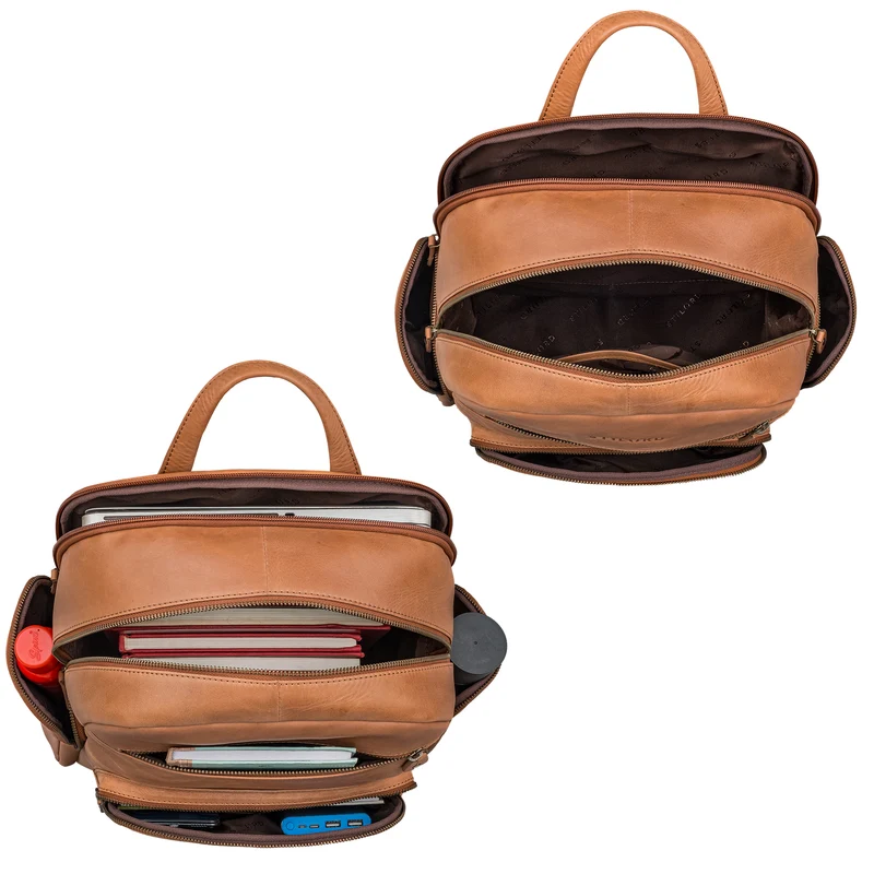 "Talvi" Großer Leder Rucksack Herren & Damen Laptop 15 - 17,3 Zoll