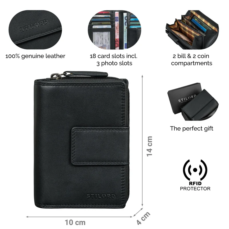 "Monnie" Elegantes Portemonnaie Damen Leder RFID Blocker Geldbörse