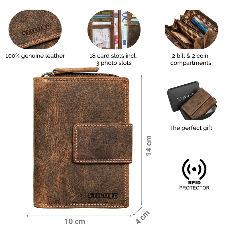 "Monnie" Elegantes Portemonnaie Damen Leder RFID Blocker Geldbörse