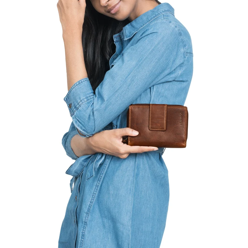 "Monnie" Elegantes Portemonnaie Damen Leder RFID Blocker Geldbörse